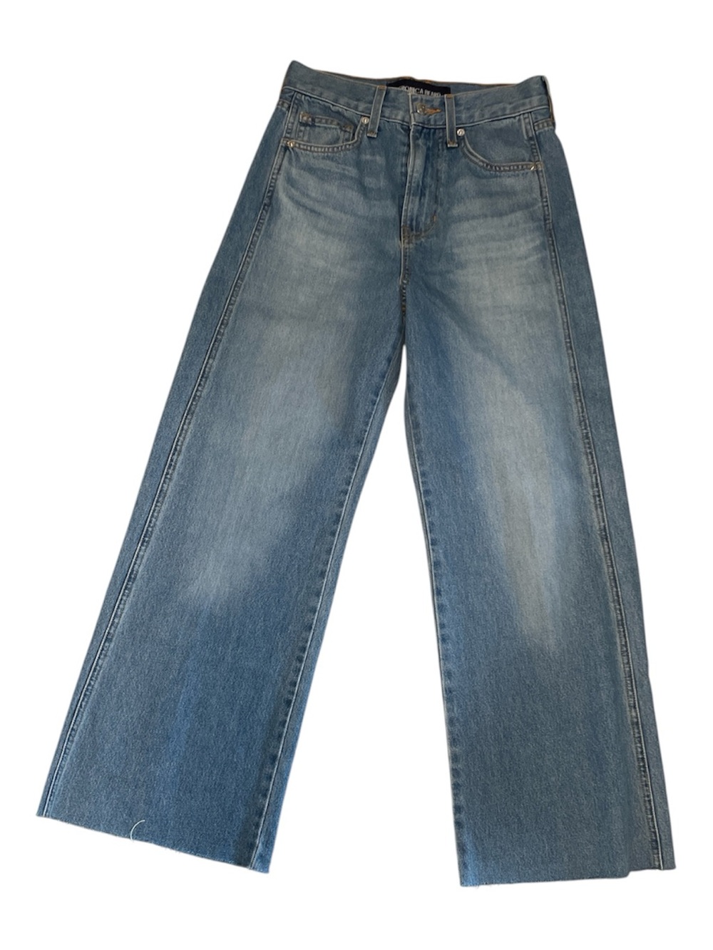 Veronica Beard Light Blue High-rise Wide-Leg Cropped Jeans sz 26